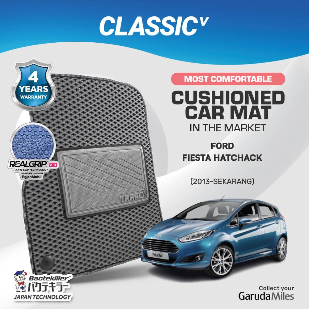 Karpet Mobil Trapo Classic V Ford Fiesta hatcback (2013-Sekarang) - Fullset - Hitam, Hitam