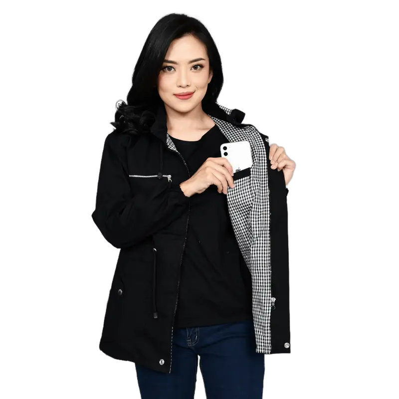 Jacket Wanita Korean Style Oversize Jumbo Import Tebal Ukuran M Sampai 4XL Merah Maroon 3