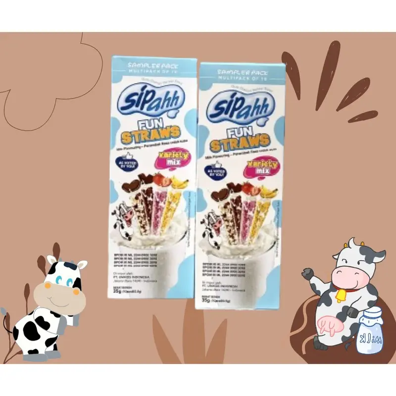 Sipahh Fun Straw Pack 10's Sedotan Rasa Mix 3