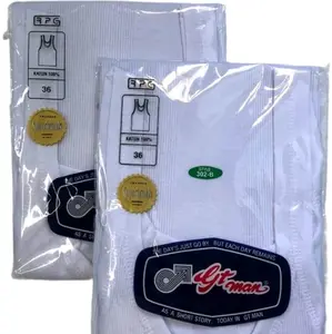 [3pcs] Singlet Pria GT MAN 302B Ukuran 32 34 36 38 40 42 Katun Distro Hitam Oblong Kaos Dewasa Putih Cowok Motif Salur