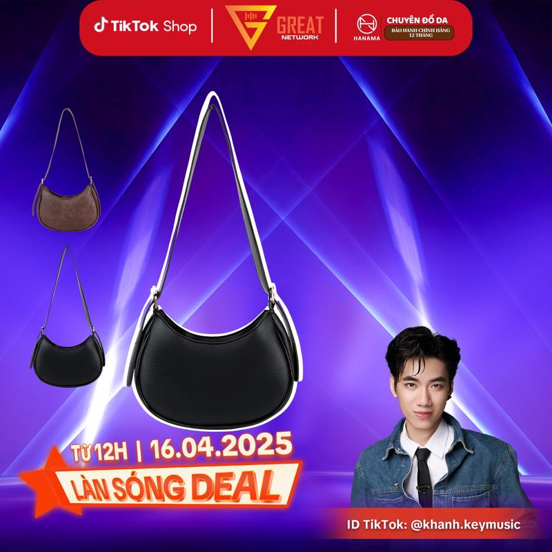 [ƯU ĐÃI -GIÁ SỐC]_Túi xách nữ đeo vai nữ thiết kế cao cấp HN Juli4 Da Bag Đen - Nâu hanama túi xách