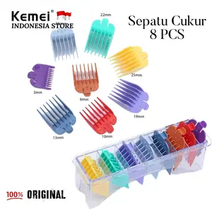 Sepatu Premium Alat Cukur Rambut Hair Clipper Comb Guard 1 SET 8 in 1 Ukuran 3 , 6 , 10 , 13 , 16 , 19 , 22 , 25 mm