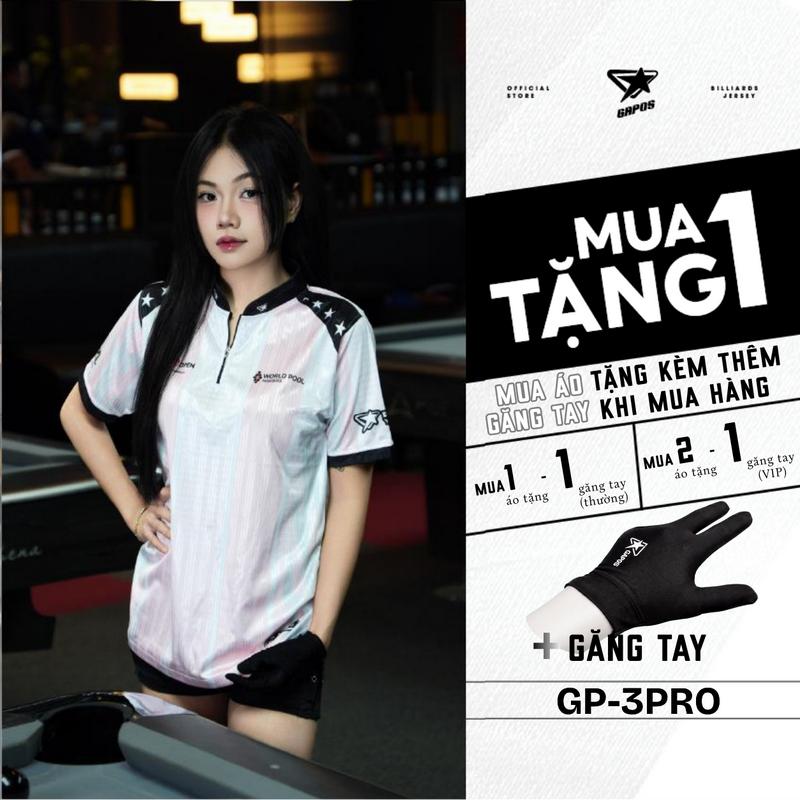 Áo Thể Thao Bida, Áo Thi Đấu Billiard Mã GP-3PRO Trang Phục Thể Thao, Chất Vải Thể Thao Co Giãn Thoải Mái, Họa Tiết Geometric Halftone, Màu Hồng Pastel Dành Cho Nam và Nữ (Gapos) Menswear Top Sport