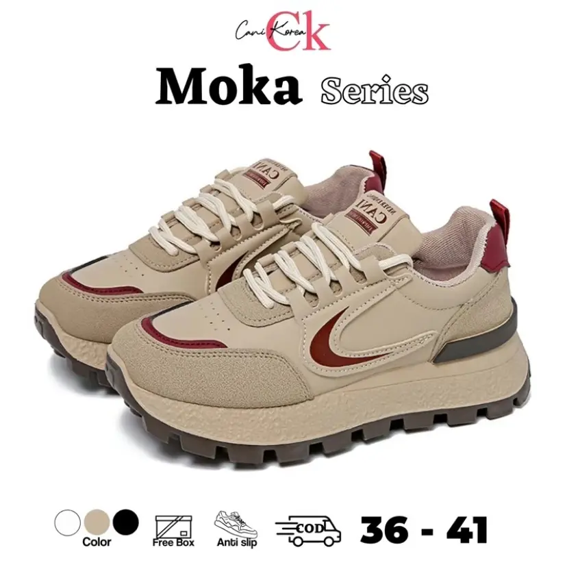 { ketik mau 5x } [NEW ARRIVAL]CANI KOREA Moka sepatu sneakers wanita olahraga casual C9001