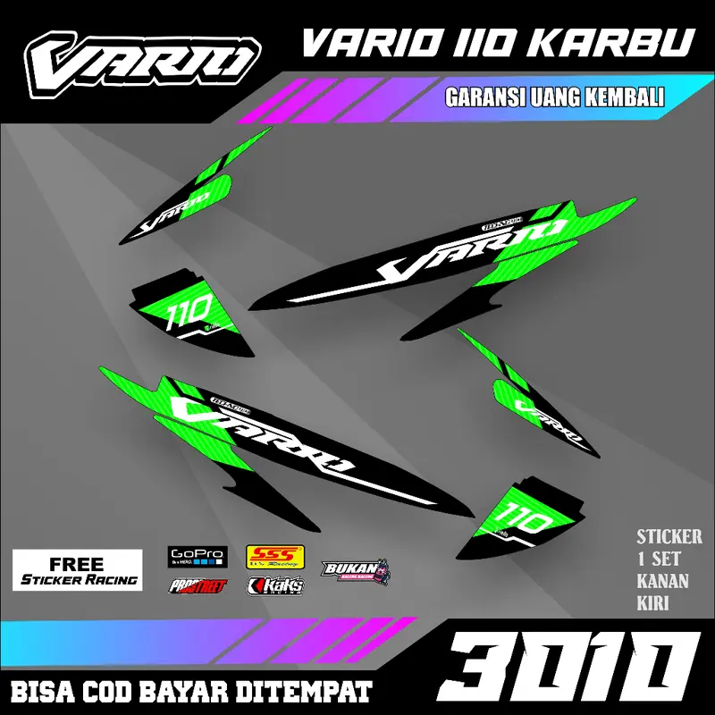Striping Vario 110 Karbu Design Motif Malaysia - Setriping Setiker Sticker List Variasi Semi Fullbody Honda Vario Karbu 110 Free Sponsor 7