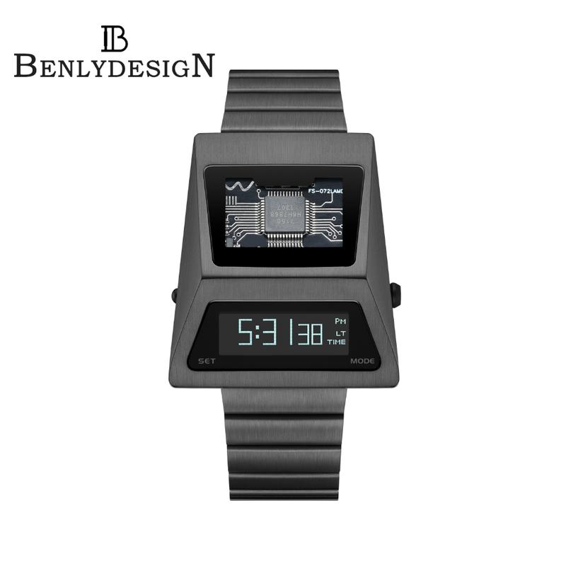 BENLYDESIGN Unique Metal Watches Digital Cyber Watches For Men Retro ...