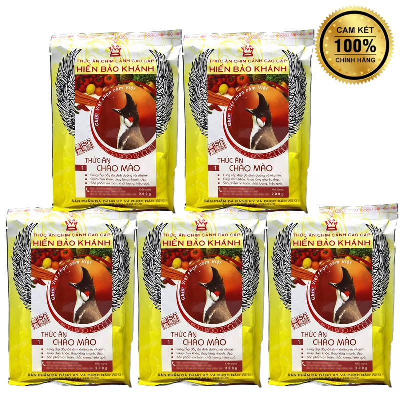 Combo 5 Gói Cám Hiển Bảo Khánh Số 1 Thức ăn cho chim Chào Mào gói 200g