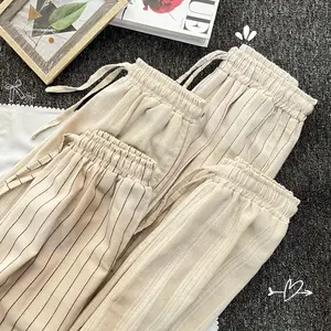 Celana Stripe by Cetar Fashion Hits. Kulot linen / Celana panjang stripe / Linen pants stripe / Pants cotton / Salur Stripe