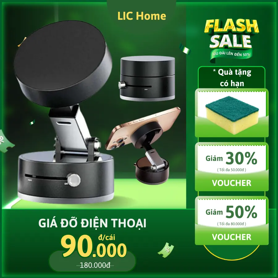 Giá Đỡ Điện Thoại Hút Từ Tính Chân Không 360°, Giá Đỡ Kẹp Đa Năng Cho Mọi Bề Mặt
