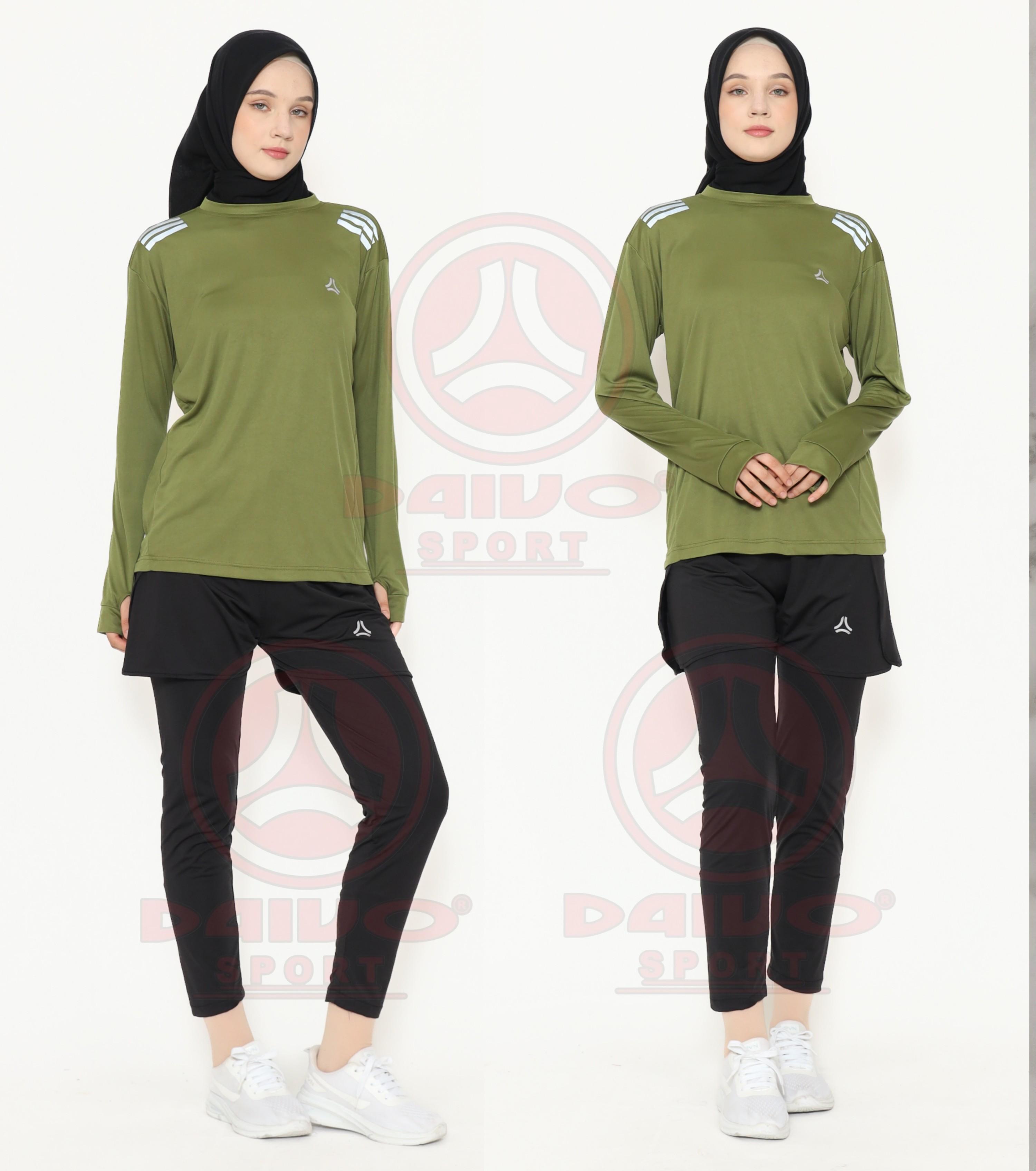 DAIVO SPORT 1 Set Baju Olahraga Celana Pendek Legging Wanita Pria Lengan Panjang Sporty dengan Desain Nyaman dan Stylish