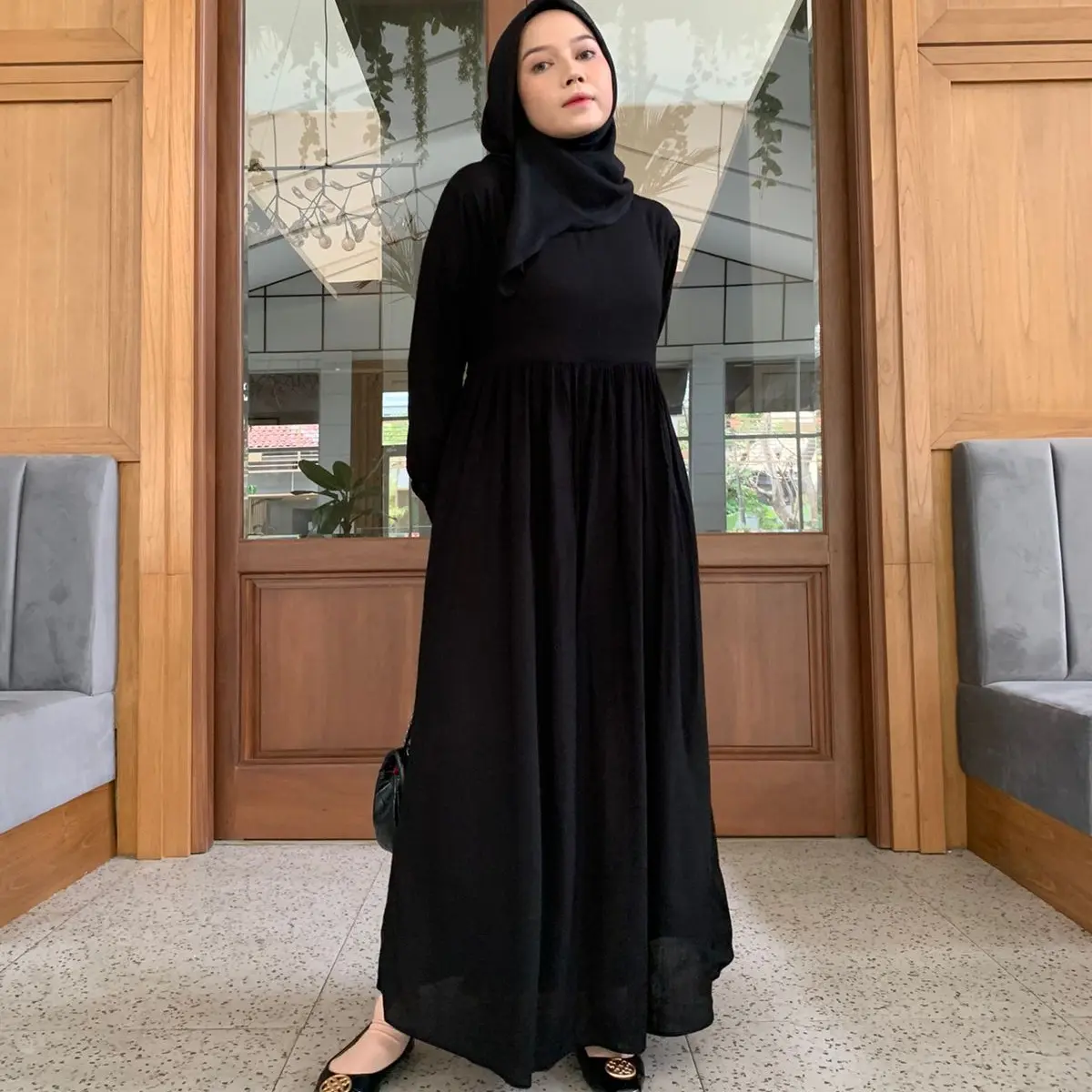 HAWACORNER - ROSA DRESS Rayon Crinkle Ironless Cantik Muslim Wanita Gamis