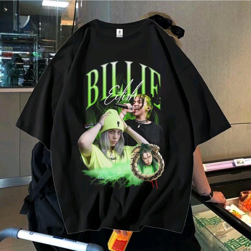 T-SHIRT BILLIE EILISH RAP TEE OVERSIZE STYLE WASHING VINTAGE TEE 2