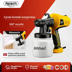 REAIM Electric Spray Gun 800ML 450W Mesin Cat Semprot Listrik Spray Gun Elektrik HVLP Alat Semprot Cat dengan Nozzle Adjustable Mesin Cat Semprot Elektrik