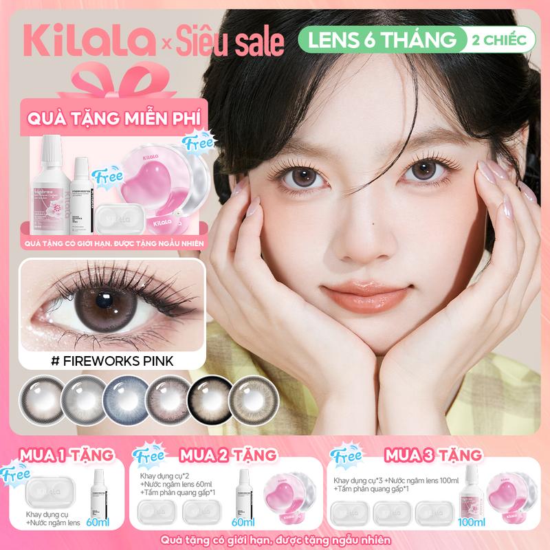[Bộ sưu tập 14.5mm] Kính áp tròng Kilala lens 6 tháng màu nâu xám lam DIA 14.5mm độ cận 0-7 lens giãn to hack mắt to tròn thích hợp những bạn mắt to hiệu quả cải thiện mắt tam bạch tốt