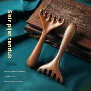 Barang impor yang tak tertahankan Sisir tanduk rusa enam cakar sisir pijat serbaguna mata kepala pijat kulit kepala terapi sisir meridian kerokan pengeruk sisir tanduk rusa