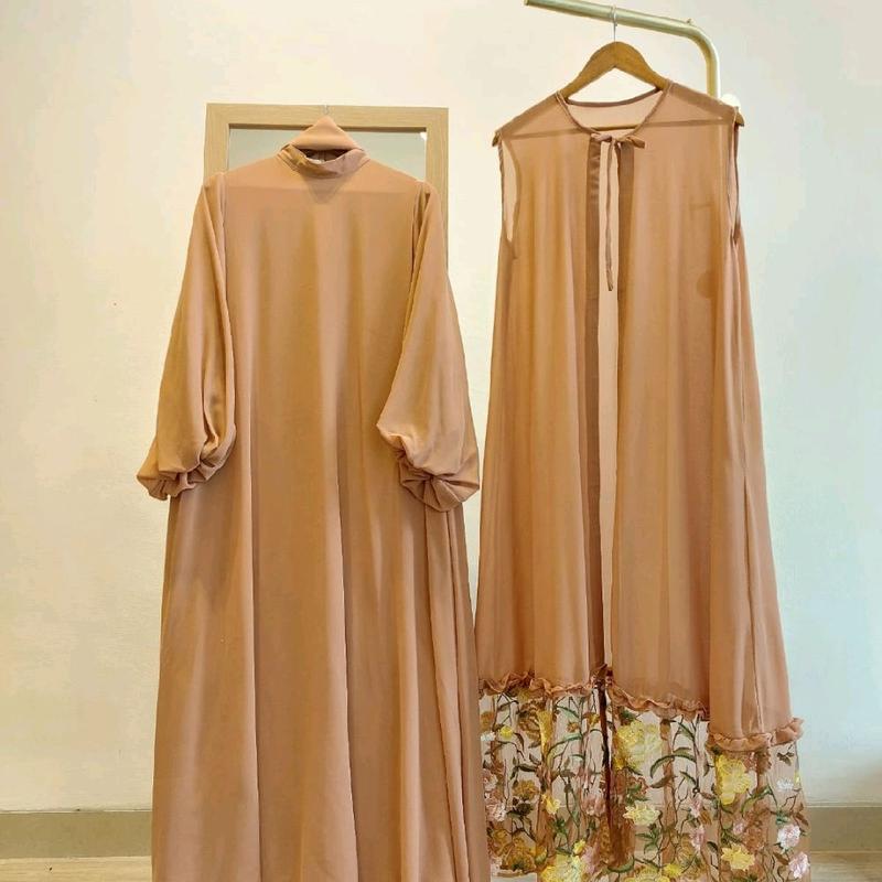 khadijah bindawood,bissmilah gamis outer premium Bordir 7