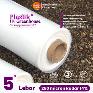 Plastik UV Greenhouse Tebal 250 Mikron Lebar 5 Meter - Kadar UV 14%