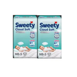 Sweety Silver Newborn Comfort Cloud Soft NB-S 40s TIPE PEREKAT [2 Ball/Pack] - Popok Bayi Uniseks Berkualitas Tinggi Diaper Ruam Laki-Laki Kering
