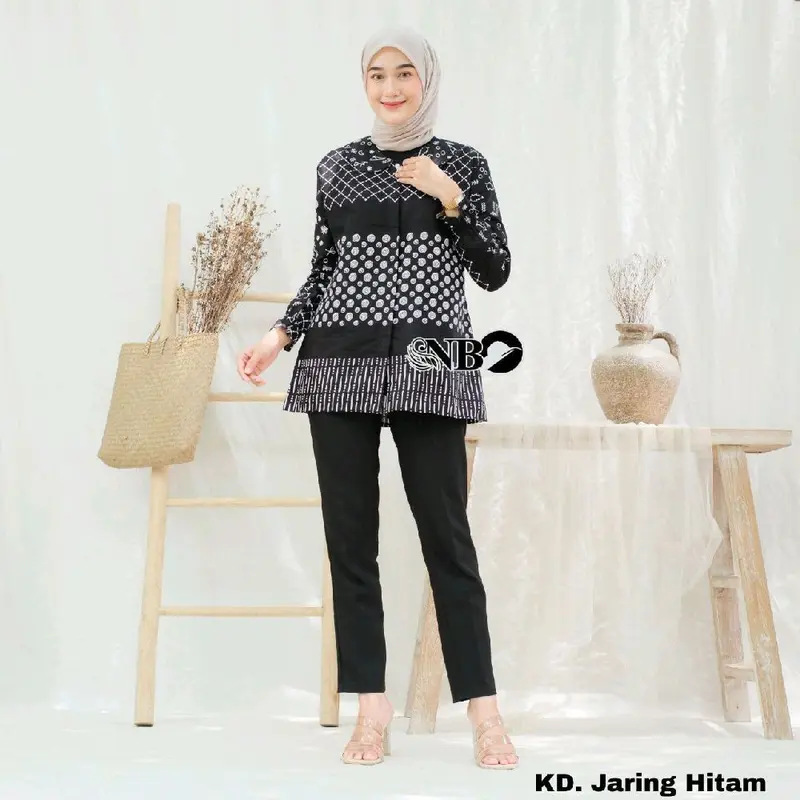 Baju Batik Couple Pasangan Kekinian  Atasan Motif Jaring Matt Katun Premium 3