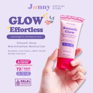 JUNNY - Smooth Glow Marshmallow Moisturizer 40 ml, Watery Gel Hydrating 72jam, Glow Boost, B3 Niacinamide + 8HA + centella cica | Melembapkan, Mencerahkan, Memperbaiki Skin Barrier, Meredakan jerawat, Cocok Semua Jenis Kulit