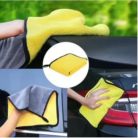 Microfiber Car Towel Double Color Thick Coral Fleece Cleaning Cloth Absorbent Towel