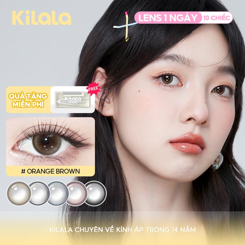 Kilala Lens 1 Ngày 10 chiếc kính áp tròng màu nâu xám lam tím DIA 14.0-14.2mm độ cận 0-7 lens màu sắc thiết kế độc đáo phong cách lai Tây nhẹ thành phần Hyaluronic Acid tăng mạnh khả năng giữ ẩm mang cho đôi mắt có trải nghiệm tốt hơn