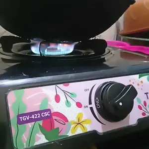 TECSTAR Kompor Gas 1 Tungku Teflon TG-388CSA/Kompor Gas 1 Tungku TECSTAR Ceflon Anti Karat,SNI