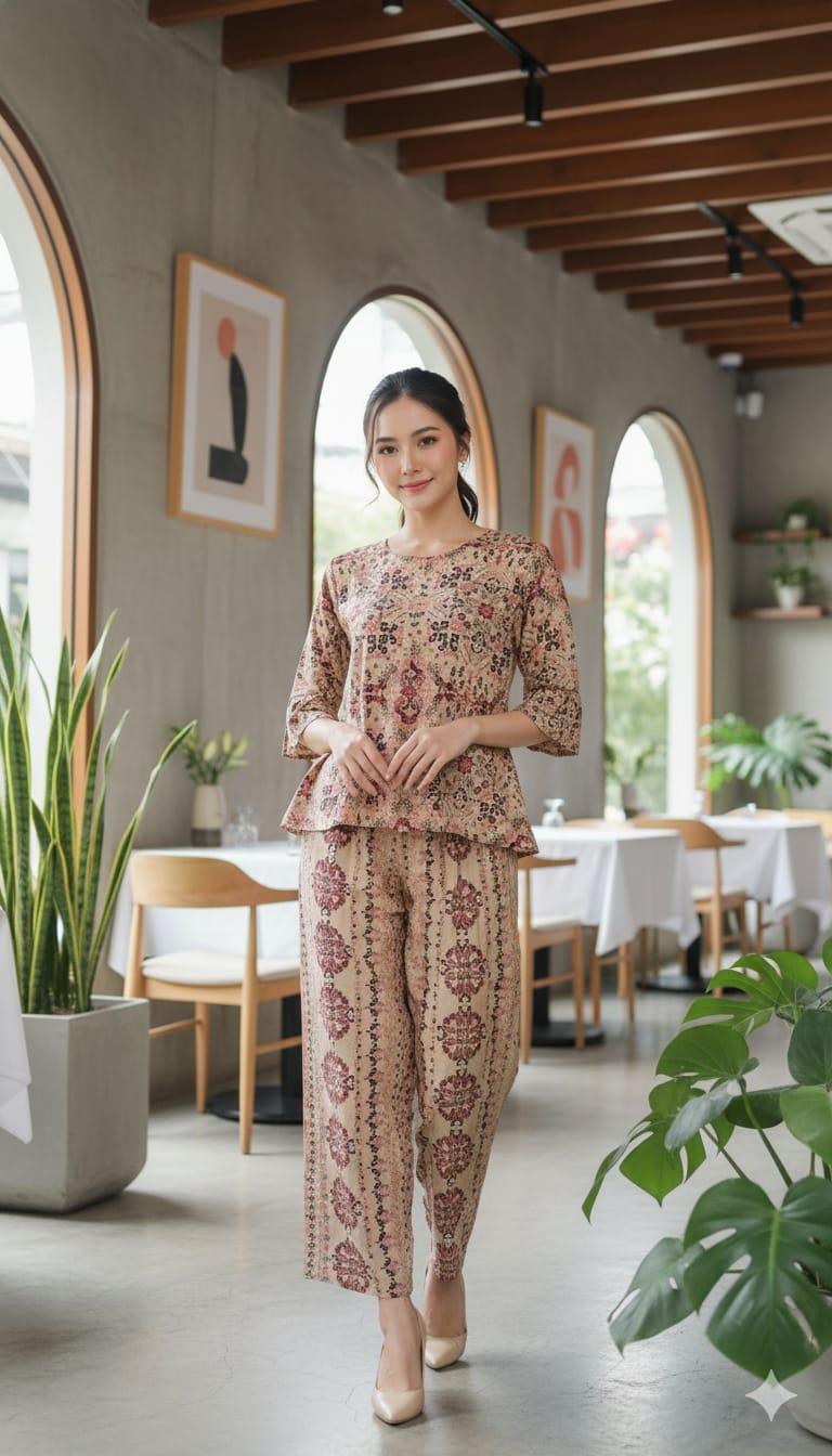 One Set Keisya Bahan Rayon Premium Lengan 7/8 Setelan Terbaru Kekinian