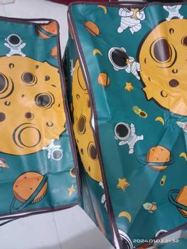 Product Review of [Ready Stock] Foldable Large Capacity Storage Bags Clothes Quilts organizer beg simpanan selimut Storage Baskets bag portable storage bag lipat laundry organizer pakaian barang serbaguna beg simpan barang casing organizer Blue Beige from H**a L**y M**h 3