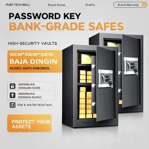 Brankas Safe Deposit Box 50CM Password/Key Fireproof/waterproof/theft-proof Garansi Khusus Satu Tahun untuk Rumah/Kantor/Hotel