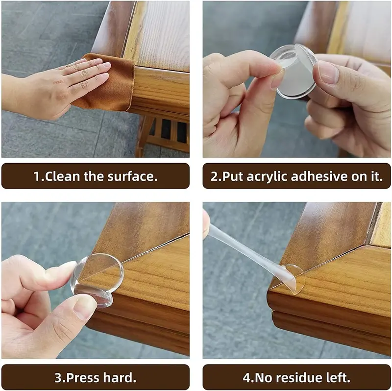 Bộ 4 miếng bảo vệ silicon, đệm an toàn góc và cạnh đồ Nội Thất được nâng cấp, chống va đập cho em bé, thích hợp cho các góc và cạnh Ghế sắc, bao gồm đệm ghế 5
