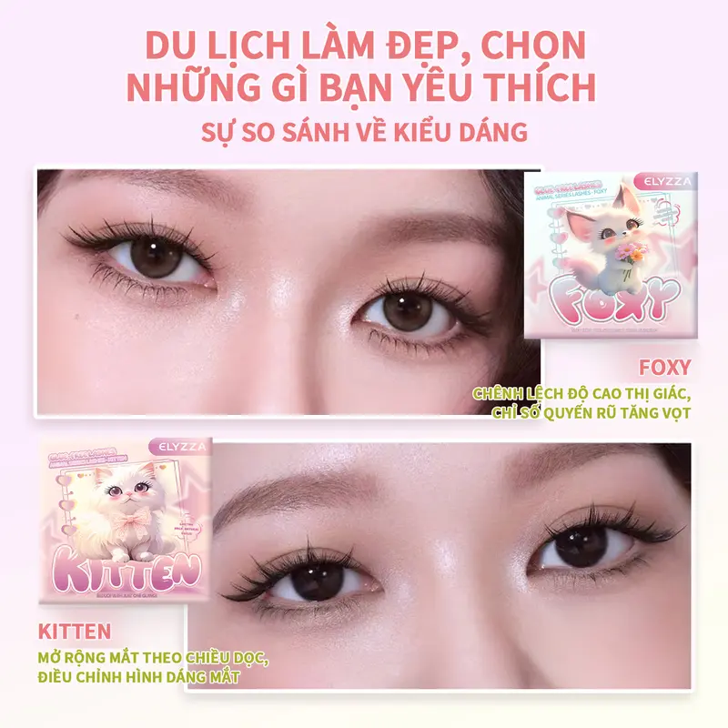 [Ship Từ Hà Nội] Mi Giả Có Keo Sẵn ELYZZA Lông Mi Tự Dính Không Cần Keo Sợi Mi Tự Nhiên, Dễ Gắn & Sử Dụng Nhiều Lần Mi Cụm Phù Hợp Nối Mi & Trang Điểm Hàng Ngày 2
