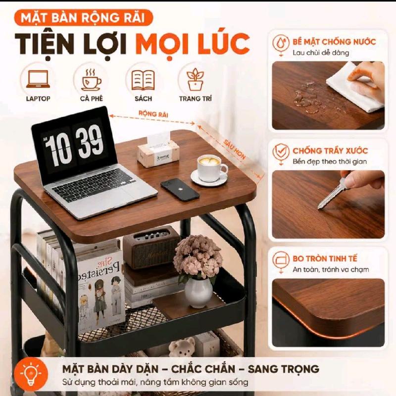 Kệ Đa Năng Ba Tầng Có Bánh Xe