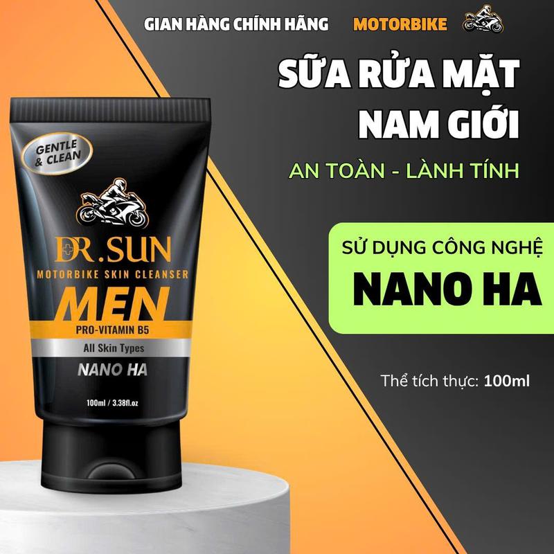 Sữa Rửa Mặt Nam Công Nghệ NANO MOTORBIKE Pro Vitamin B5 Hỗ Trợ Dưỡng Sáng Hỗ trợ Mờ Thâm Giúp Cấp Ẩm 100ml - An toàn lành tính