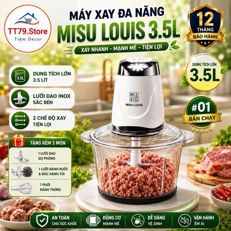 Máy Xay Thực Phẩm Đa Năng MISU LOUIS 3.5L, Công Suất 1800W
