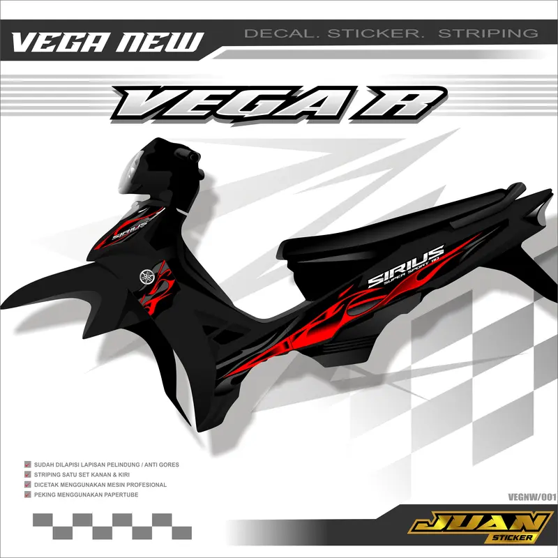STRIPING VEGA R NEW STIKER STICKER MOTOR YAMAHA VEGA R DESAIN SIRIUS SIMPEL Motorcycle Racing 0
