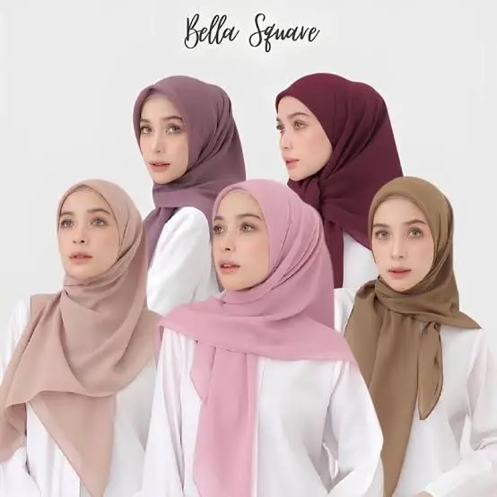 Bella Square Katun untuk Wanita Muslim - Jilbab, Kerudung Cantik Basic Nyaman Segi Hijab Empat