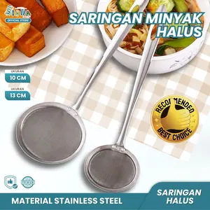 Sinda Saringan Halus Stainless 10/13cm – Penyaring Minyak, Santan, Ampas | Anti Karat & Awet untuk Dapur Harian