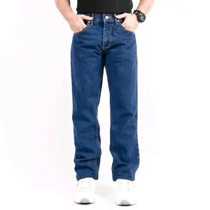 Celana Jeans Panjang Pria Standar Reguler Straight Model loose Korean Style Basic Denim Size 28-38 Dewasa