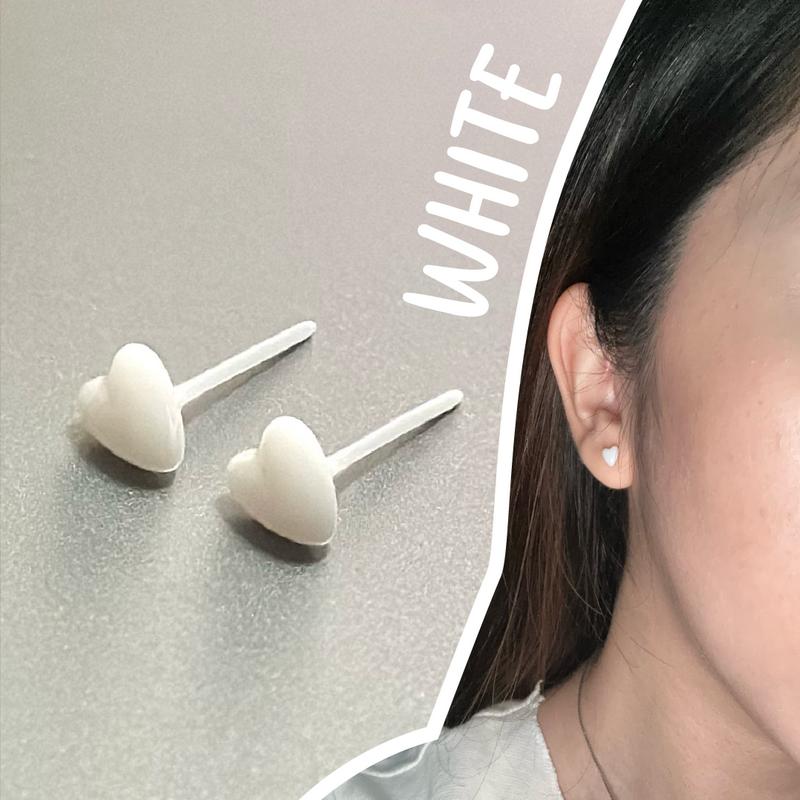 Medical Keramik Anting Anti infeksi Love Anti alergi Hati Biomimetic aman Simpel Elegan Earrings aksesoris wanita anting tusuk clover kecil anting  y2k 5