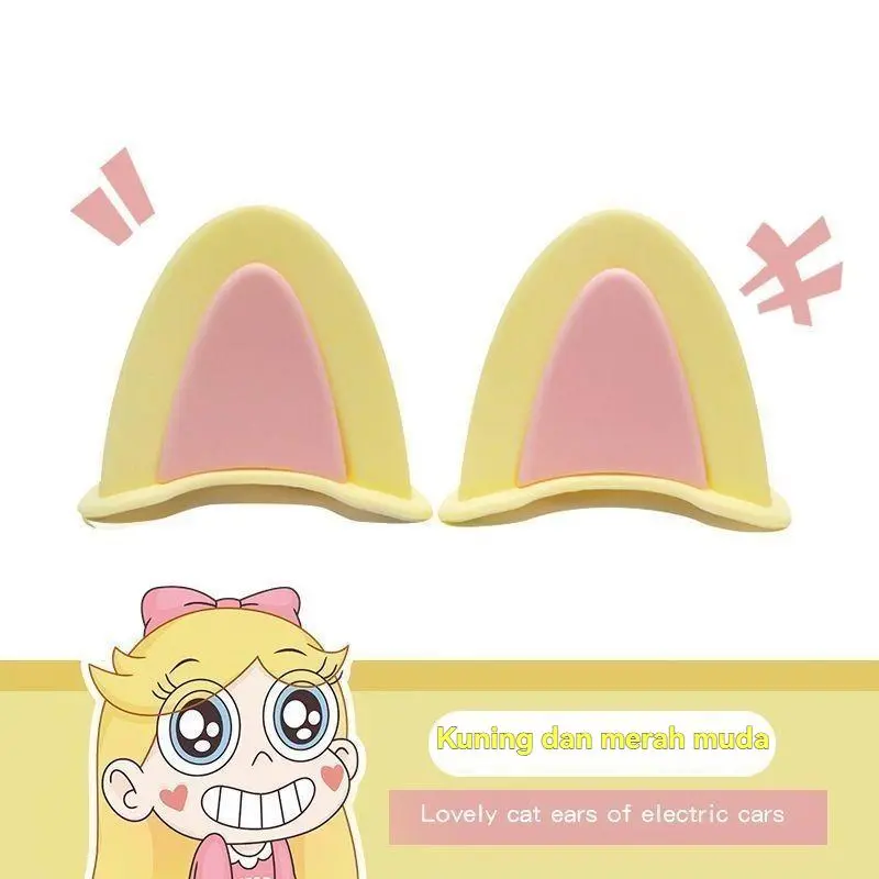 Kuning + Pink - Telinga Kucing