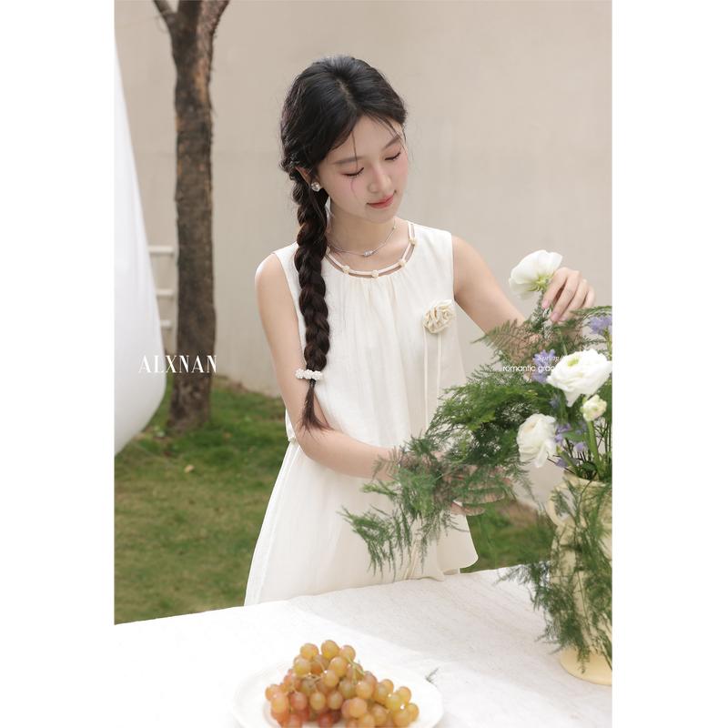 Đầm maxi đi biển dáng xòe khoen eo đầm maxi đi biển thời trang mùa hè xinh xắn 1