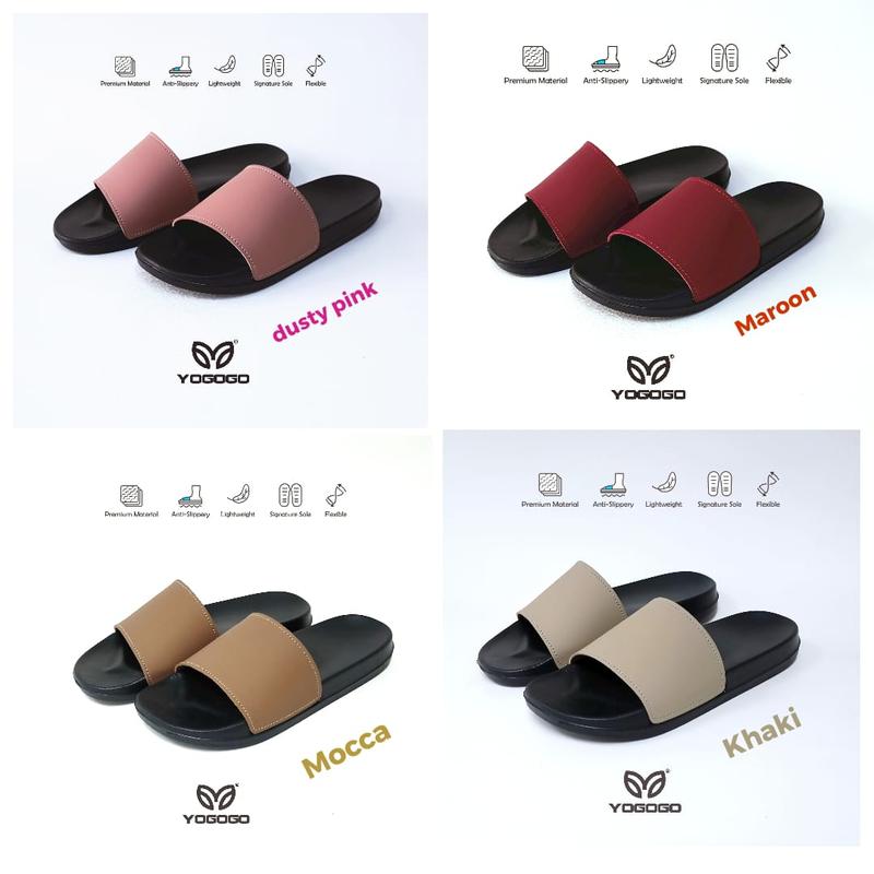 Sandal Slide Sendal Slop flip flop Pria Wanita Polos Flat 0