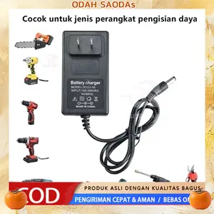 Cas Mesin Bor Cordless Drill 21V/12V 1A Adaptor Charger Universal COD Ready Stock