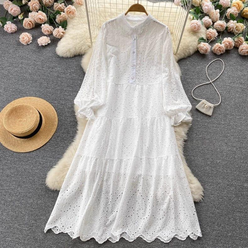 TM GAUN KATBOL 59000 3M THREE M EMBROIDERED COTTON DRESS FASHION WANITA PREMIUM ANGGUN 0