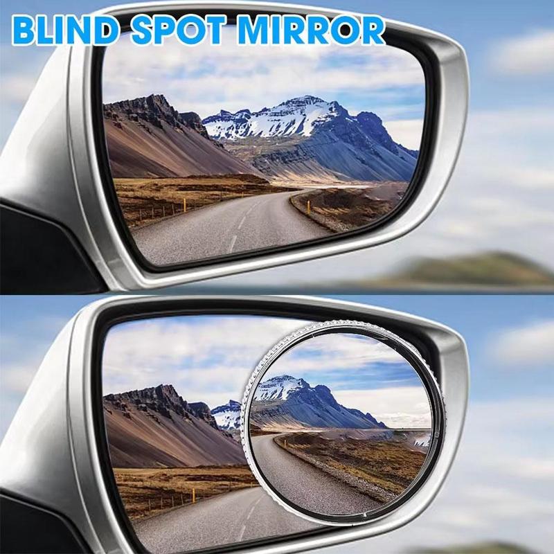Product Introduction of 2Pcs Universal Car Blind Spot Mirror 360 Degree Adjustable Big Size Wide Angle Round Mirror Suction Cup 26