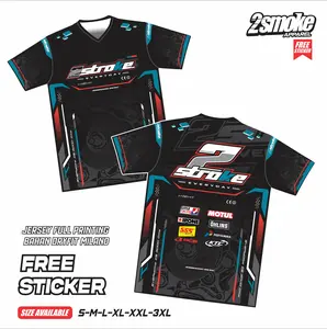 2Smoke Apparel Jersey 2STROKE EVERYDAY NGEBUL Full Printing Bahan Dry Fit Lengan Pendek Size S-3XL Desain Unik Cocok untuk Aktivitas Sehari-hari Free Stiker