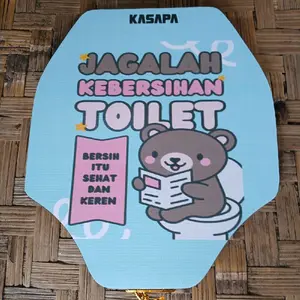 Tutup Closet Jongkok Premium Motif Jagalah Kebersihan Toilet Bahan Lebih Tebal dan Padat 100%Real Pick