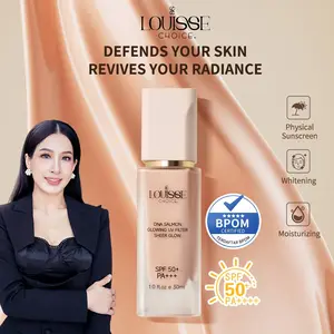 [LIVE]LOUISSE CHOICE DNA Salmon Glowing UV Filter Sheer Glow SPF 50+ PA+++ 30ml Physical Sunscreen Whitening and Repairing Moisturizing BPOM