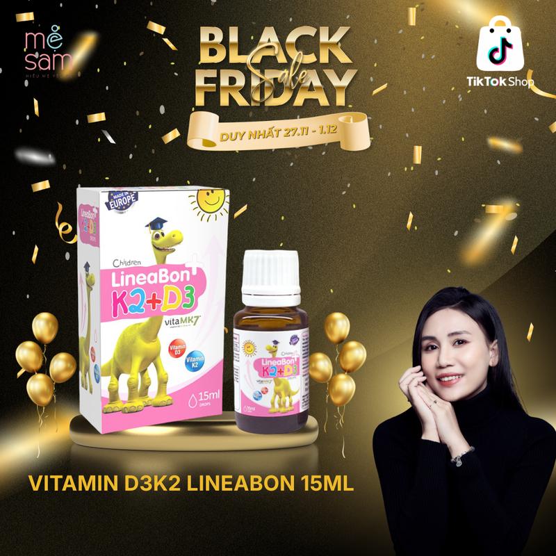   KHÔNG QUÀ  Mua 1 Lọ LineaBon Vitamin D3 K2 HỒNG 15ml - Vitamin tăng chiều cao cho bé chính hãng 